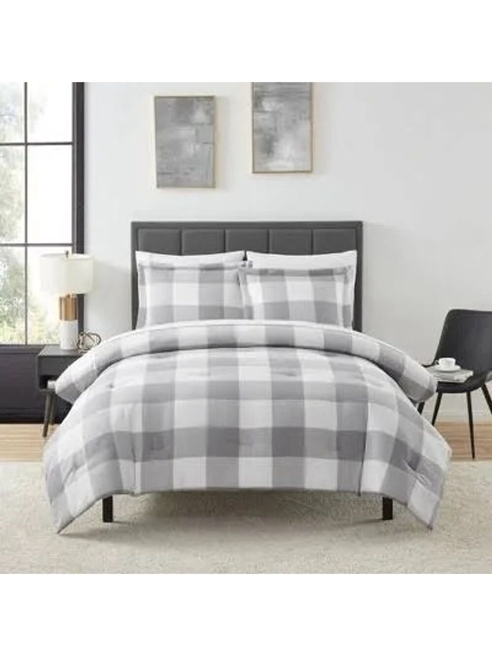 Truly Soft Everyday King/Cal King Buffalo Plaid Duvet Mini Set NWT